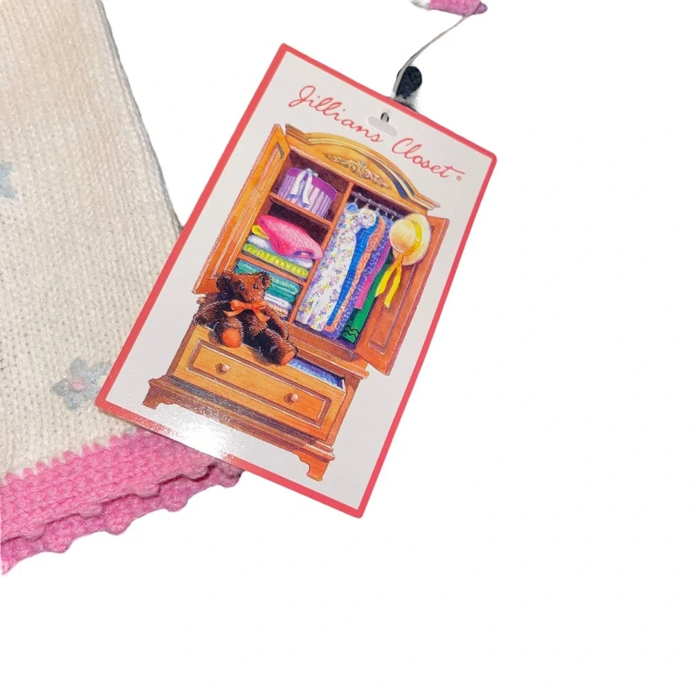 Jillian’s Closet Girls Infant Knit Sweater Easter Bunnies White Pink Spring NWT - Picture 2 of 6